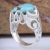 Серебряное кольцо AM_4807 с бирюзой Нейшабур
