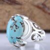Серебряное кольцо AM_4807 с бирюзой Нейшабур