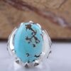 Серебряное кольцо AM_4807 с бирюзой Нейшабур