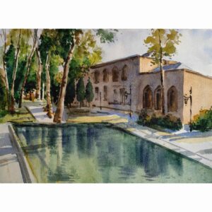 Картина «Персидская архитектура», акварель на картоне