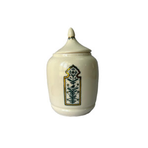 Керамическая банка with ручной росписью, цветочный и птичий узор