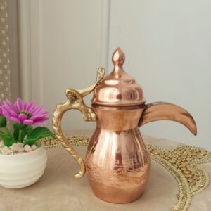 Медный кофейник «Даллах» для кава и арабского кофе, внутри оловянный, с латунной ручкой