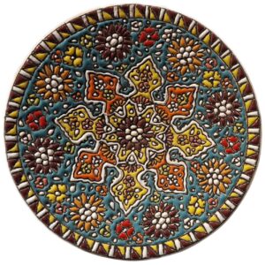 Настенная тарелка с персидской миниатюрой (синяя)