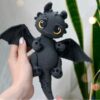 Вязаная игрушка амигуруми «Беззубик» (черная)