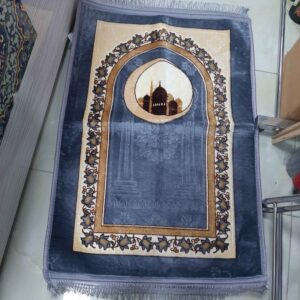 Исламский бархатный молитвенный коврик с подкладкой, синий