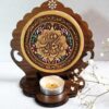 Исламский подсвечник для стола из дерева с орнаментом