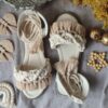 Кремовые сандалии макраме (Ручная работа)