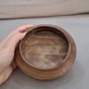 Декоративная миска из натурального орехового дерева