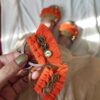 Оранжевые серьги макраме «Кошечка»