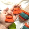 Оранжевые серьги макраме «Кошечка»
