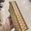 Шкатулка из кости с персидской миниатюрой — горчично-желтая