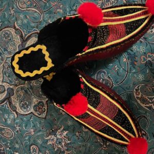 Персидские женские тапочки Чаруг — кожа и шелк