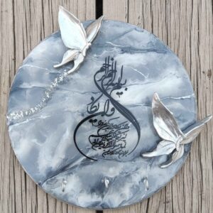 Круглая ключница из смолы с мраморным эффектом