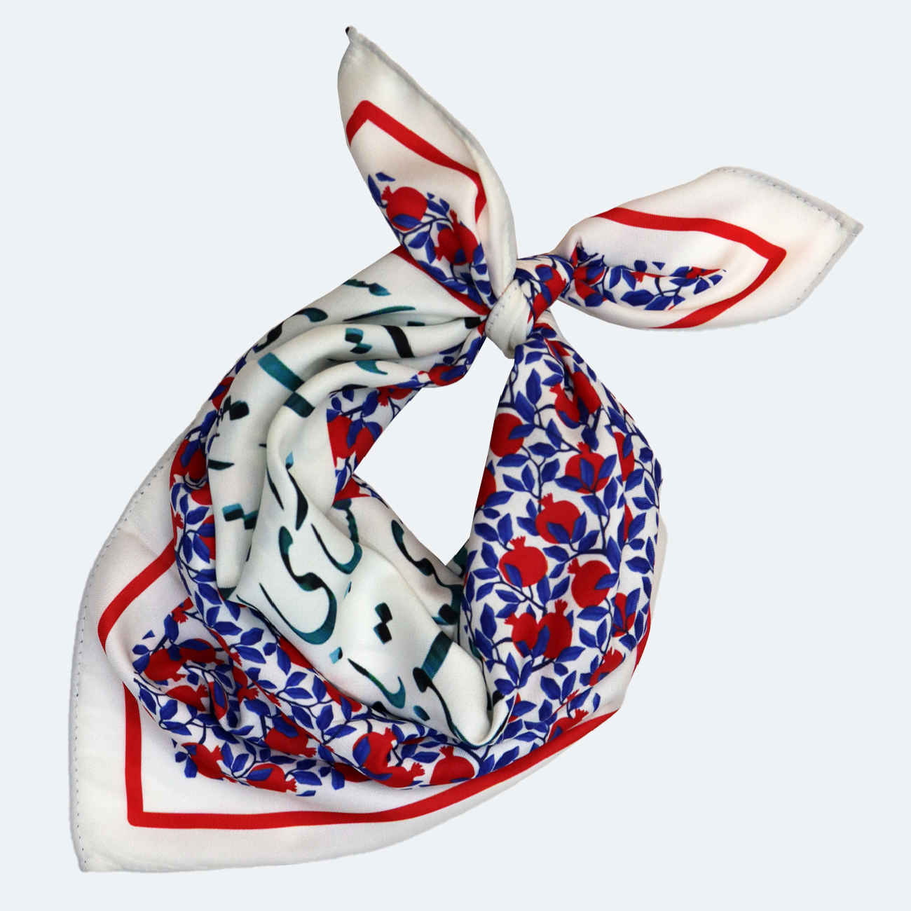 Шелковый женский шарф с персидской каллиграфией