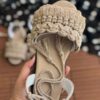 Коричневые сандалии макраме с кисточками (ручная работа)