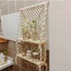 Настенное макраме ручной работы с полкой