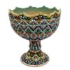 Персидская ножная сахарница из керамики в технике минакар — эмаль