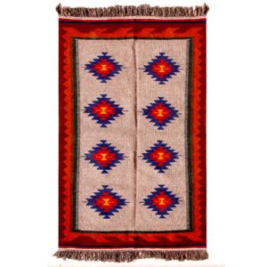 Шерстяной красный килим Кашкай, ручное ткачество в Фарсе