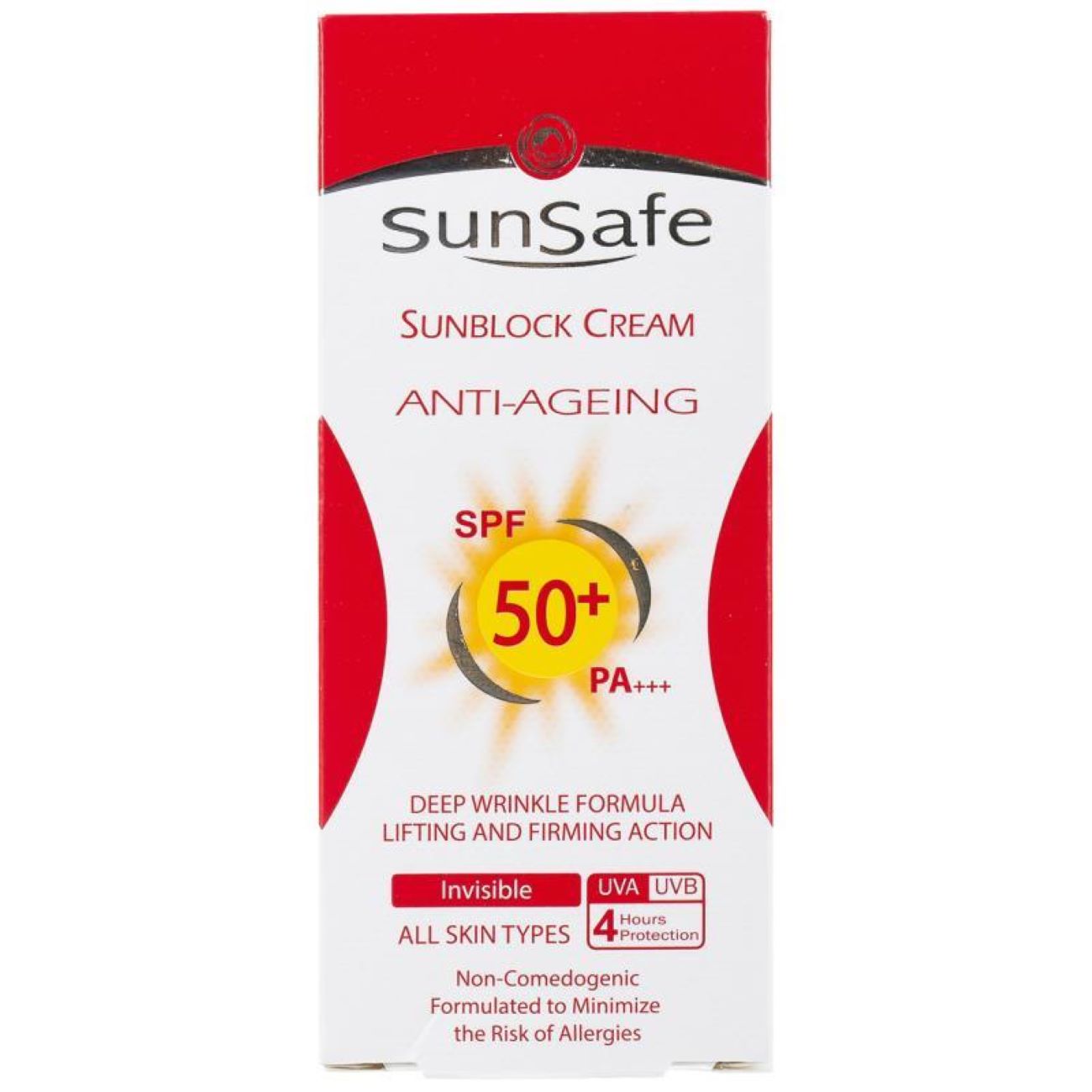Солнцезащитный крем-фильтр Sunsafe SPF50 — бесцветный, антивозрастной