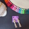 Кремовые серьги макраме бохо с цветочным дизайном