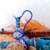 Медный кувшин с эмалью минакари — бирюзовый