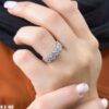 Серебряное кольцо с аметистом (Листья)