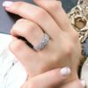 Серебряное кольцо с аметистом (Листья)
