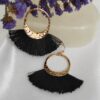 Элегантные макраме-серьги (чёрные)