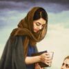 Персидский ковёр с ручной сюжетной вышивкой из Тебриза, Фаль-е Хафез (предзнаменования Хафеза)