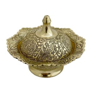 Латунная сахарница с гравировкой