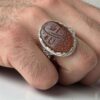 Мужской серебряный перстень с коричневым агатом