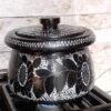 Красный каменный казан для абгушта с цветочным декором (8 чел.)