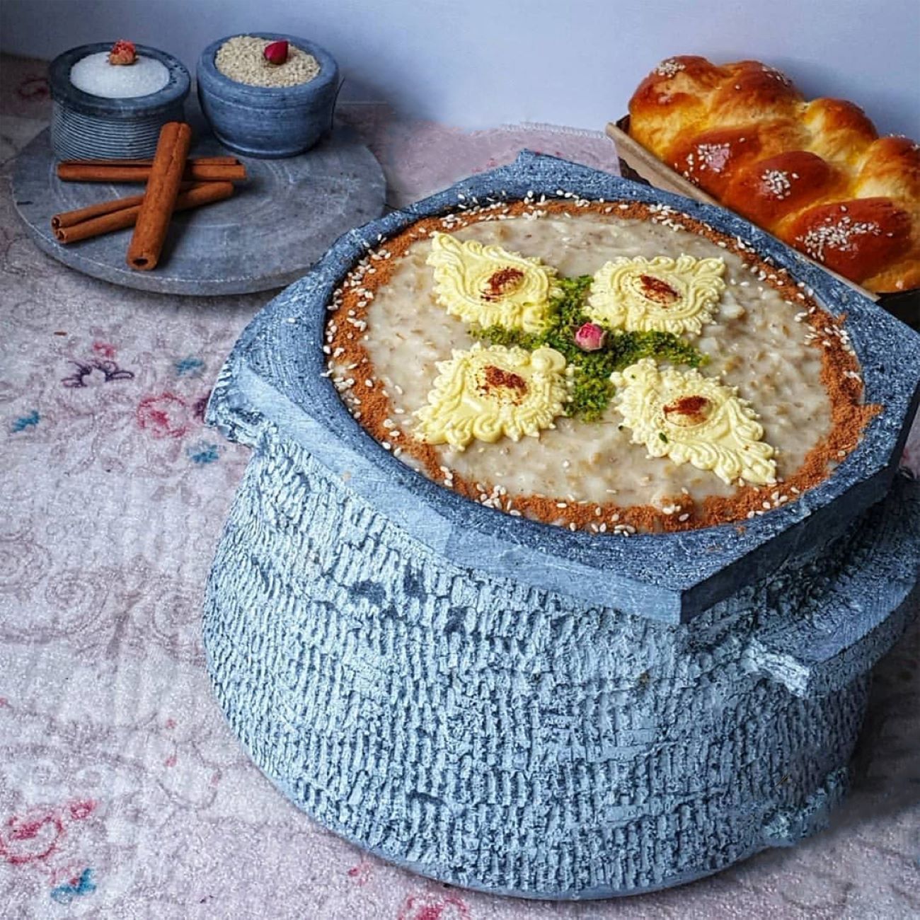 Персидский каменный казан с крышкой «Ниаз» для абгушта (6 чел.)