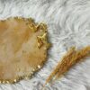 Современный сервировочный поднос из смолы - Золотистый абстрактный поднос, расписанный вручную с ручками