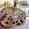 Винтажная латунная сахарница с гравировкой