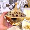 Винтажная латунная сахарница с гравировкой
