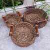 Ручная плетёная корзина с ручкой, тёмно-коричневая