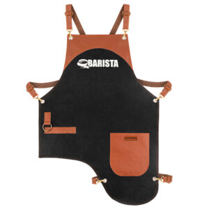 Черный джинсовый фартук бариста (стиль Cross-Back)