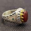 Персидское серебряное кольцо — для мужчин с йеменским агатом