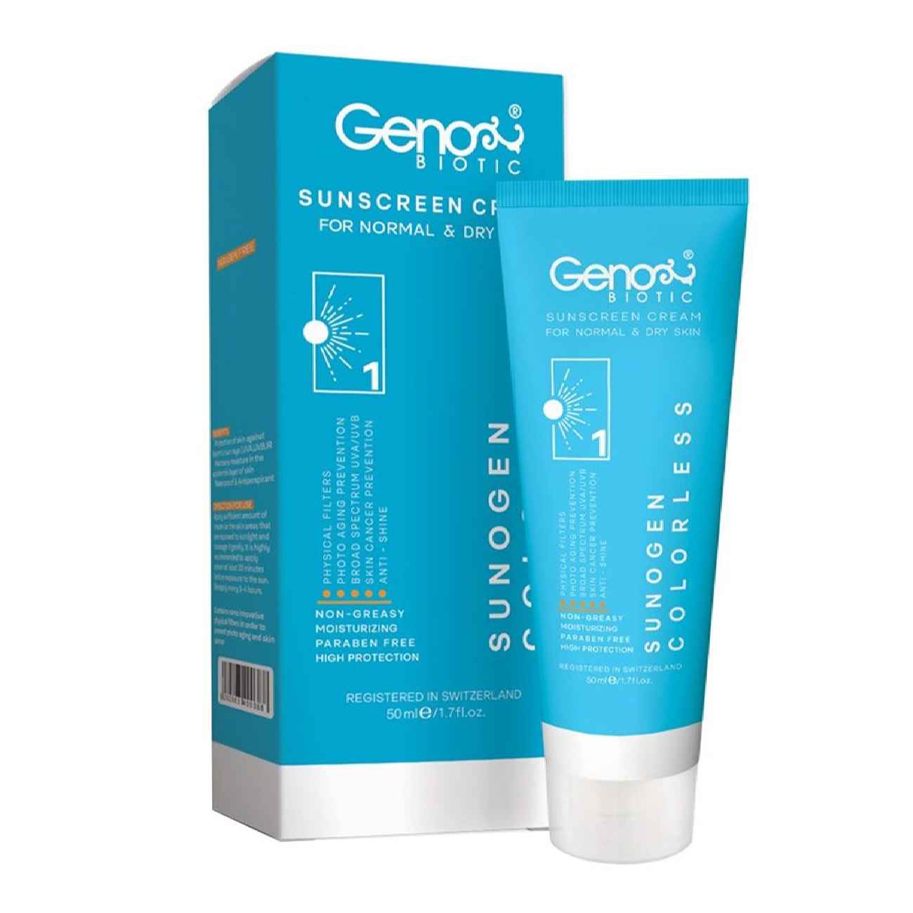 Крем Geno Biotic SPF 50 для сухой кожи без оттенка (2 шт.)