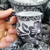 Черные каменные чашки с ручкой — набор 2 шт.
