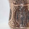 Персидская гравированная медная корзина для мусора с рельефным ахеменидским узором