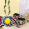 Персидская миниакарская керамическая чашка с термейским блюдцем