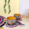 Персидская миниакарская керамическая чашка с термейским блюдцем