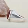 Персидское серебряное кольцо ручной работы для мужчин с йеменитом в красном агате