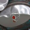 Серебряное кольцо с красным агатом и цветами