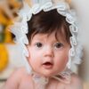 Детская кружевная шапочка «Принцесса» — Молочный цвет