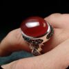 Мужское серебряное кольцо с йеменским агатом — исламское украшение