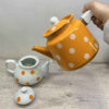 Двойной фарфоровый чайник в горошек (2,1 л)