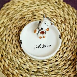 Пепельница керамическая — ручная работа с персидской каллиграфией